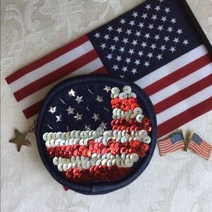 🇺🇸American Flag Sequin Denim Jean Coin Purse